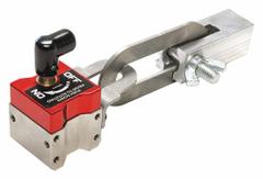 MAG-MATE Positioning Magnet: Manual Lifting Magnet, 150 lb Max Load Capacity, On/Off Handle (MPN LCM0150-01). Key specifications — Handle Type: L-Handle; Brand: MAG-MATE.