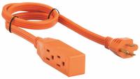 APPROVED VENDOR Extension Cord: Indoor Use, 3 ft Lg, 3 Outlets, 5-15P, 14/3, SPT-3, Orange, Block (MPN 1FD74). Key specifications — Brand: APPROVED VENDOR; Temperature Rating: 32° to 167°F; NEMA Plug Configuration: 5-15P.