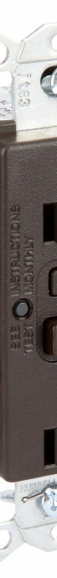 HUBBELL GFCI Receptacle: Duplex, 5-20, Brown, GFCI, 125V AC, 20 A, 2 Pole / 3 Wire (MPN GFR20)
