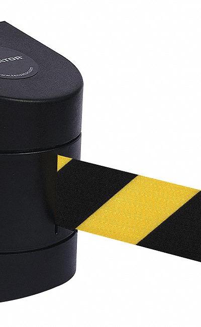 TENSABARRIER Barrier Post with Belt: Removable Mounting Plate - Wall-Mount Retractable Belt Barriers