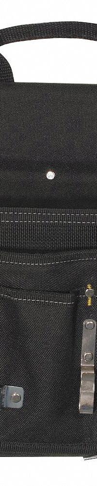 WESTWARD Tool Pouch: For 2 1/2 in Belt Wd - Max, 12 Pockets, Black (MPN 13T128). Key specifications — Closure Type: Open Top; Attachment: Belt Slot; Color: Black; Brand: WESTWARD; For Tool Type: Tape Measures.