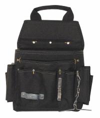 WESTWARD Tool Pouch: For 2 1/2 in Belt Wd - Max, 12 Pockets, Black (MPN 13T128). Key specifications — Closure Type: Open Top; Attachment: Belt Slot; Color: Black; Brand: WESTWARD; For Tool Type: Tape Measures.