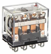 OMRON General Purpose Relay: Socket Mounted, 10 A Current Rating, 120V AC, 4PDT, 14 Pins/Terminals (MPN LY4N-AC120). Key specifications — Brand: OMRON; Base Type: Square; Mounting Style: Plug-In; Pin Shape: Flat; Electrical Connection: Plug-In; Manufacturer Part Number: LY4N-AC120; Series: LY Series.