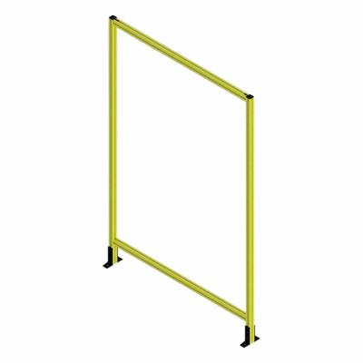 FAZTEK T-Slot Framing System Panel: Add-On, Yellow, 84 in H x 36 in W x 5 1/2 in D - Clear Plastic Panel Add-On Kits