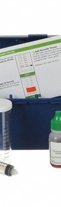 AQUAPHOENIX Water Quality Test Kit: Hydrogen Peroxide, 1 drop = 50 ppm/10 mL, 75 Tests (MPN TK3340-Z). Key specifications — Includes: Test Vial; Range: 1 drop = 50 ppm/10 mL; Test Parameters: Hydrogen Peroxide.
