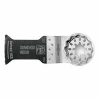 FEIN Oscillating Tool Blade: 1 3/8 in Blade Wd, 2 1/8 in Overall Lg, Carbon Steel, 3 Pieces, 3 PK (MPN SL-E227-3PK). Key specifications — attr1097473: Drywall; attr1097476: FEIN; attr1097456: Precision Cutting.