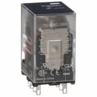 SCHNEIDER General Purpose Relay: Socket Mounted, 12 A Current Rating, 120V AC, DPDT, K Socket (MPN 792XBXC-120A). Key specifications — Brand: SCHNEIDER; Base Type: Square; Mounting Style: Plug-In; Electrical Connection: Faston Connector; Manufacturer Part Number: 792XBXC-120A; Operating Current: 6 A AC-1 (NC Conforming to IEC); Series: 792 Series.