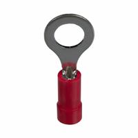 PANDUIT StrongHold(TM) EV18-14RB-Q Ring Terminal: Red, Vinyl Insulation, 1/4 in Stud Size, 600 V. Key specifications — attr1308027: PANDUIT; attr1356513: EV18; attr1356587: Funnel Entry.