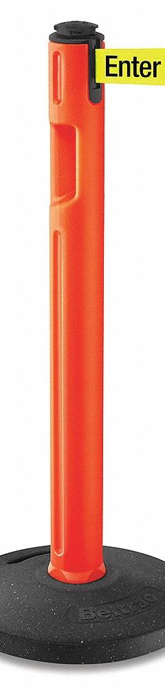 LAVI Barrier Post with Belt: Fluorescent Yellow, No Pattern, Caution - Please Do Not Enter, Orange (MPN 80-5000R/OR/FY/S6). Key specifications — attr981468: Rubber; attr981465: Fluorescent Yellow; attr981461: LAVI; attr981440: Plastic; attr981443: Orange; attr981449: Caution - Please Do Not Enter; attr981448: Black.