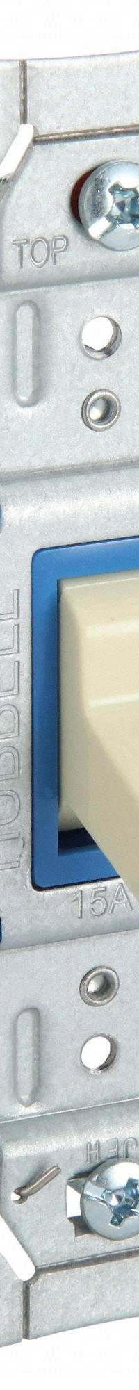 HUBBELL Wall Switch: Toggle Switch, 3-Way, Maintained, Ivory, 120/277V AC, 15 A (MPN SNAP1203I). Key specifications — Illuminated: No; Voltage Rating: 120/277V AC.
