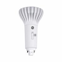 GE LAMPS Compact LED Bulb: Type A, 4-Pin (G24q/GX24q), PL Vertical, LED, 2700K/3000K/3500K/4000K (MPN LED19GX24q-V/8SC). Key specifications — Brand: GE LAMPS; Bulb Designation: LED/Plug-In/18.5 W/ 2700 K/3000 K/3500 K/4000 K/80 CRI; Dimmable: No; Color Temperature: 4000K.