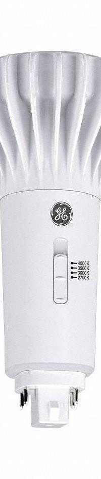 GE LAMPS Compact LED Bulb: Type A, 4-Pin (G24q/GX24q), PL Vertical, LED, 2700K/3000K/3500K/4000K (MPN LED19GX24q-V/8SC). Key specifications — Brand: GE LAMPS; Bulb Designation: LED/Plug-In/18.5 W/ 2700 K/3000 K/3500 K/4000 K/80 CRI; Dimmable: No; Color Temperature: 4000K.
