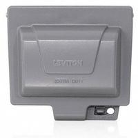 LEVITON While In Use Weatherproof Cover: 1 Gangs, Horizontal, Aluminum, Gray, 3R (MPN IUM1H-GY). Key specifications — Brand: LEVITON; Color: Gray; Cover Material: Aluminum; For Electrical Component Type: Duplex; Mounting Orientation: Horizontal.