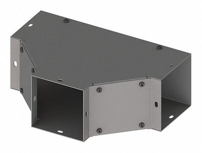 HOFFMAN Wireway Tee: 4 in Wd, 4 in Ht, 16 ga Gauge, 1, Screw-On Cover, Steel - Tees for Indoor Wireways