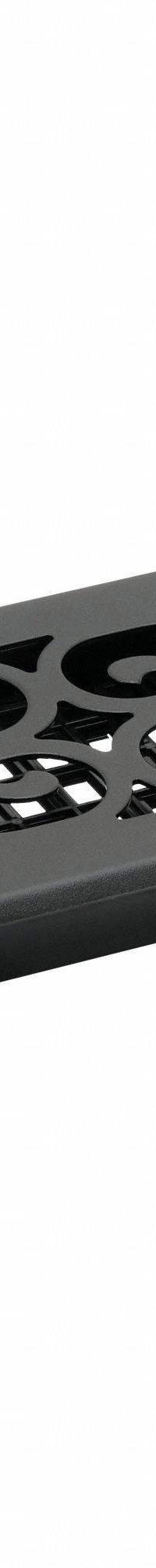 Floor Register: Floor, 13 1/2 in H, 5 1/2 in W, Decorative, Textured, Black, Steel Grille, One-Way (MPN ST412). Key specifications — Adjustable Blades: No; Brand: DECOR GRATES; Airflow Directions: One-Way; Grille Color: Black.