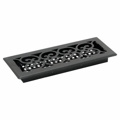 DECOR GRATES Floor Register: Floor, 13 1/2 in H, 5 1/2 in W, Decorative, Textured, Black - Floor Registers