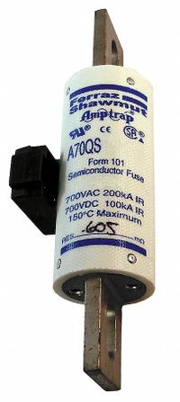 Semiconductor Fuse: A70QS Series, Fast-Acting, 200 A, 700 V AC, 700 V DC DC Volt Rating, Indicating (MPN A70QS200-4KIL). Key specifications — Series: A70QS; Brand: MERSEN; Voltage Type: AC/DC.