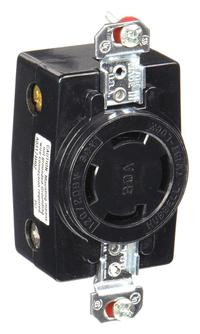 HUBBELL Locking Receptacle: Non-NEMA, Black, 120/208V AC, 30 A Current Rating, 4 Poles, 4 Wires (MPN HBL3430). Key specifications — Brand: HUBBELL.