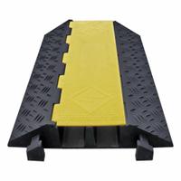 ELECTRIDUCT Cable Protector: 2 Channels, Hinged, 24 in Wd, 4 in Ht, 35 3/4 in Lg, 24,000 lb/Axle (MPN CP-RPS-CR200). Key specifications — attr1468: ELECTRIDUCT; attr1473: Yellow/Black; attr1477: Cable Ramp Straight Section; attr1483: Rubber.