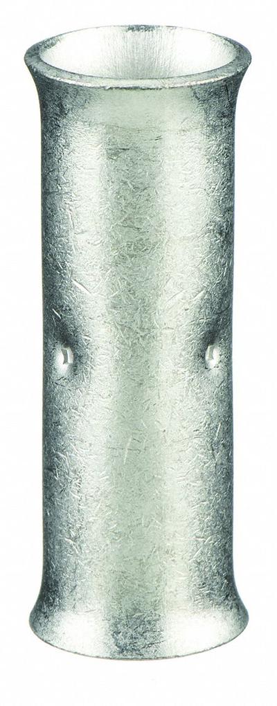 QUICKCABLE Open Barrel Splices: 1/0 AWG Wire Size, 1.61 in, Tin Plated Copper Barrel - Crimped Butt Splice Compression Connectors