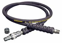 Hydraulic Hose Assembly: 1/4 in ID, C604 x NPTF, 6 ft Lg, Black, 3/8 in x 3/8 in Fitting Size (MPN HA9206B). Key specifications — Hose Color: Black; Hose Tube Material: Rubber; Fitting Type: C604 x NPTF; Manufacturer Part Number: HA9206B; Brand: ENERPAC.