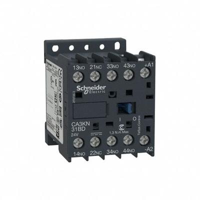 SCHNEIDER Control Relay: DIN-Rail & Surface Relay Mounting, 24V DC Coil Volt, 3NO/1NC - DIN Rail-Mounted Relays