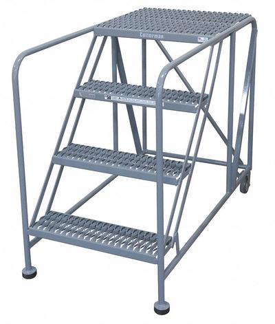 COTTERMAN Mobile Work Platform: 3.3 ft Platform Ht - Max, 36 in x 48 in, Steel - Tilt-&-Move Rolling Single-Access Platforms