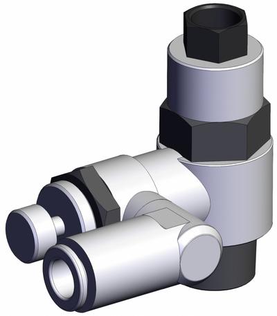 SMC Piloted Non-Return Valve: Universal Fitting, Knurled, 3/8 in Valve Body Size - Adjustable Direction Speed Controllers with Pilot Check Valve