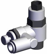 SMC Piloted Non-Return Valve: Universal Fitting, Knurled, 3/8 in Valve Body Size, Meter Out (MPN ASP530F-F03-08S). Key specifications — attr947203: Brass/PBT; attr947205: SMC.