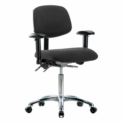 APPROVED VENDOR Task Chair: Fabric, Arms Included, Ht Range 21 1/2 in to 29 in, 18 1/2 in Seat Wd - Fabric ESD Chairs