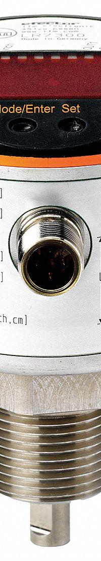 IFM Electronic Level Sensor: Guided Wave Radar, Vertical, For Water Media Type, 3/4 in NPT, NPT, Rod (MPN LR7300). Key specifications — Body Material: Stainless Steel; Mounting Orientation: Vertical; Stem Material: 316 Stainless Steel; Accuracy: +/-7 mm; Brand: IFM; Probe Material: 316 Stainless Steel; Nameplate Voltage: 18/30V DC; Output Wire Configuration: 4-Wire.