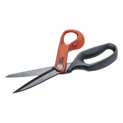 CRESCENT Shears: Right-Hand, 10 in Overall Lg, Smooth, Steel, Sharp, Orange/Black - Plastic-Handle Scissors