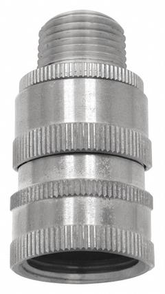 SANI-LAV Quick Connect Hose Adapter: Stainless Steel, Stainless, 2 in Overall Lg, GHT (MPN N18S). Key specifications — Inlet Connection Type: GHT; Brand: SANI-LAV; Color/Finish: Stainless; Includes: Quick Disconnect; Material: Stainless Steel; Product Type: Hose Adapter.