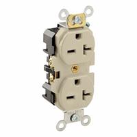 LEVITON Duplex Receptacle Outlet: Duplex, 6-20, Ivory, 250V AC, 20 A, 2 Pole / 3 Wire (MPN 5462-I)