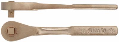 AMPCO Hand Ratchet: Pear, Reversible, 5 in Overall Lg, Unfinished - Non-Sparking Standard-Head Ratchets