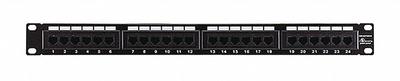 MONOPRICE Patch Panel: Flat, 2 Rack Units, 24 Ports, 5e, 110 IDC, Steel, 1 3/8 in Overall Ht - Rack-Mount Punchdown RJ45 Patch Panels