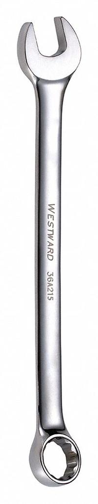 WESTWARD Combination Wrench: Alloy Steel, Chrome, 13/16 in Head Size, 10 5/8 in Overall Lg, Offset (MPN 36A215). Key specifications — attr309539: 13/16 in; attr309567: No; attr324930: WESTWARD.