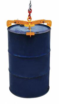 DAYTON Drum Lifter: 3 Grip Points, For 30 gal/55 gal Drum Capacity, Metal/Plastic, Rim, Vertical (MPN 12R540). Key specifications — Color: Yellow; For Drum Material: Metal; Grip Location: Rim; Material: Steel; Brand: DAYTON.