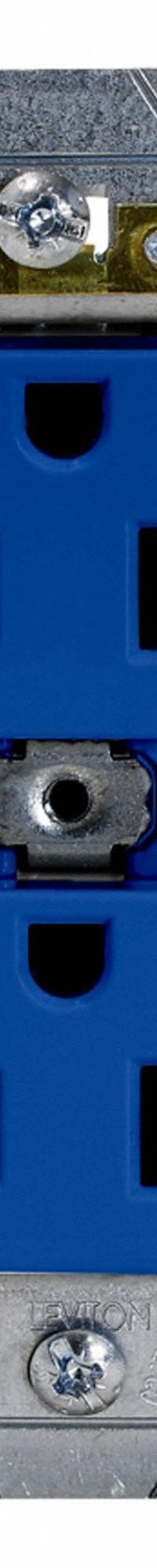 LEVITON Duplex Receptacle Outlet: Duplex, 5-20, Blue, 125V AC, 20 A, 2 Pole / 3 Wire (MPN 5352-BU)