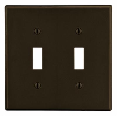 HUBBELL Wall Plate: Toggle, 2 Gang, Brown - General Purpose Wall Plates