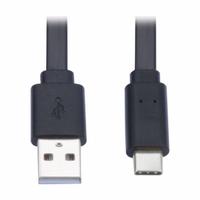 EATON TRIPP LITE Usb Cable: Type A End 1, Type C End 2, Black, 6 ft Lg, 2.0 USB Specification (MPN U038-006-FL). Key specifications — End 1 Connection Type: Type A; Color: Black; Brand: EATON TRIPP LITE; Jacket Material: PVC; Product Type: USB Cable; End 2 Connection Type: Type C.