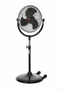 DAYTON Portable Fan: 16 in Blade Dia, 58 in Ht, 3 Speeds, Non-Oscillating, Silver, Steel, Mobile (MPN 61LD85). Key specifications — Brand: DAYTON; Number of Speeds: 3; Guard Material: Steel; High Visibility: No; Voltage: 120V AC; Oscillation: Non-Oscillating; Includes Remote Control: No; Application: Home and Office.