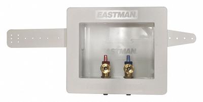APPROVED VENDOR Outlet Box: PEX, 1/4 in Turn, Adj, 7.56 in Box Wd - Washing Machine Supply Valve Outlet Boxes