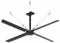 HUNTER INDUSTRIAL Ceiling Fan: 55,119 cfm Airflow, 10 ft Blade Dia, Variable Speeds, 240V AC, Silver (MPN E10-21P-IP-MD). Key specifications — Voltage: 240V AC; Light Kit: No; Series: ECO; Number of Speeds: Variable; Phase: Single; Current: 6.5 A; Brand: HUNTER INDUSTRIAL.