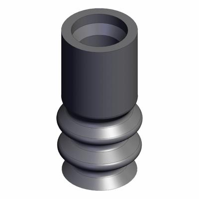 SMC Bellows Pad: Bellows, w/o Adapter, 6 mm Pad Dia, Silicone, Black, 40, 15.5 mm Pad Ht - Bellows Type Automotive & Industrial Vacuum Pads