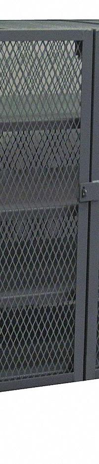JAMCO Storage Cabinet: 60 in x 24 in x 54 in, 4 Fixed Shelves, Swing Handle & Padlock Hasp, Legs (MPN MD260BL). Key specifications — Brand: JAMCO; Body Panel Type: Ventilated; Base Type: Legs; Cabinet Color: Black; Frame Assembled: Assembled.