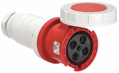 BRYANT Pin and Sleeve Connector: Red, 480V AC, Three Phase, 60 A, 3 Pole, 4 Wire - Watertight Connectors