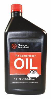 CHICAGO PNEUMATIC Compressor Oil: 1 qt, Bottle, 30 SAE Grade, 68 ISO Viscosity Grade, RCP (MPN 1312101247). Key specifications — attr59744: 42; attr59746: 68; attr59736: No; attr59735: Bottle; attr59738: RCP; attr59749: 30.