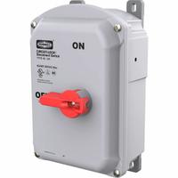 HUBBELL WIRING DEVICE-KELLEMS Disconnect Switch: Non-Fusible, 60 A, Single or Three Phase, 600V AC (MPN HBLDS60VFD). Key specifications — Environment: Indoor/Outdoor; Phase: Single or Three; Handle Color: Red; Housing Material: Stainless Steel; Standards: UL Listed; Brand: HUBBELL WIRING DEVICE-KELLEMS; For Environment: Indoor & Outdoor Rated.