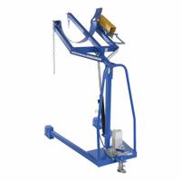 VESTIL Drum Carrier: Casters, 800 lb Wt Capacity, Metal, 59.69 in Vertical Lift, Hydraulic, Vertical (MPN HDC-305-60). Key specifications — For Drum Capacity: 55 gal; Drum Orientation: Vertical; Brand: VESTIL; Portability: Casters; Housing Material: Steel; For Drum Material: Metal; Drum Securing Mechanism: Chain; Power Source: Hydraulic.